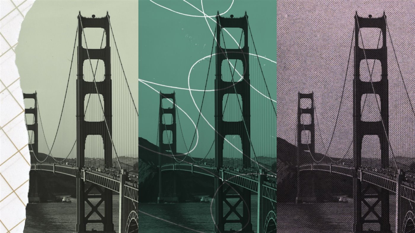 Golden Gate Claude 文章头图：三联色调的金门大桥